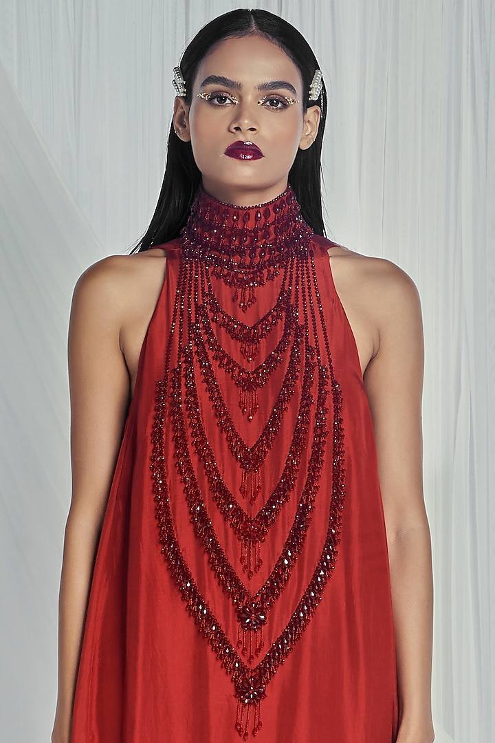 Ruby Embroidered Maxi Party Wear Dress by Mala and Kinnary at Pernia's Pop Up Shop