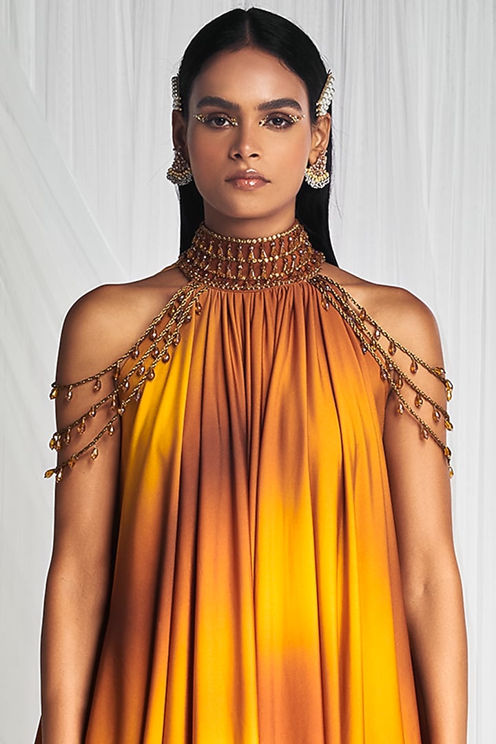 Sunkissed Embroidered Scalloped Engagement Gown by Mala and Kinnary at Pernia's Pop Up Shop