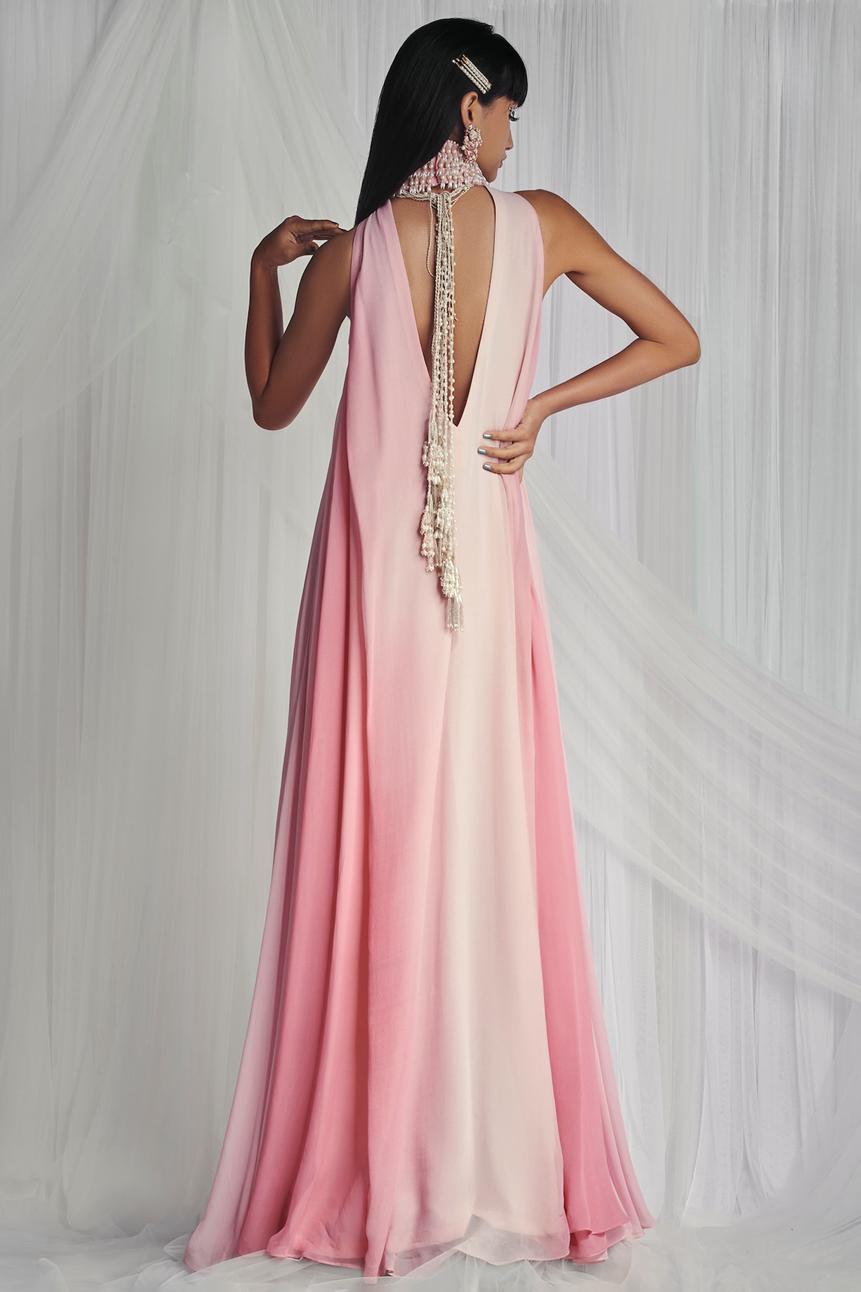 Rose Quartz Maxi Dress With Pearls by Mala and Kinnary at Pernia's Pop Up Shop 2026 Rose Quartz Maxi Dress With Pearls by Mala and Kinnary at Pernia's Pop Up Shop 2026