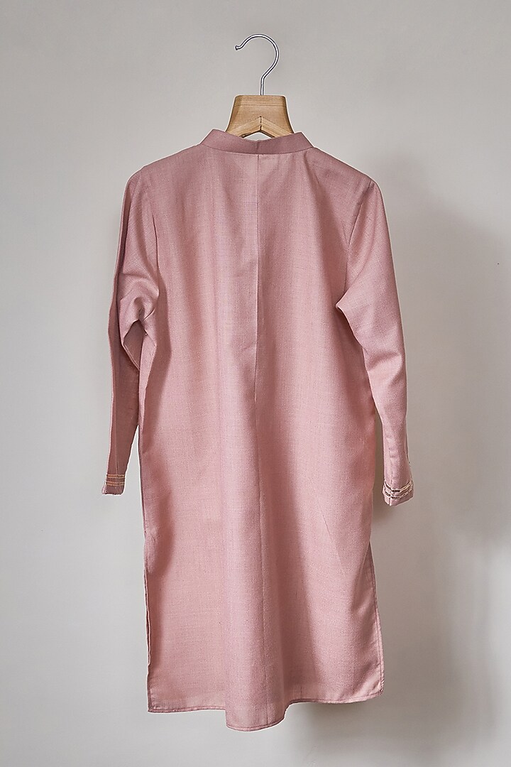 Rose Pink Chanderi Gota Kurta Set For Boys by MAL The Stores at Pernia's Pop Up Shop