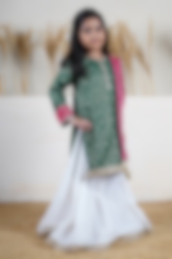 White Cotton Sharara Set For Girls by Mamma Plz at Pernia's Pop Up Shop