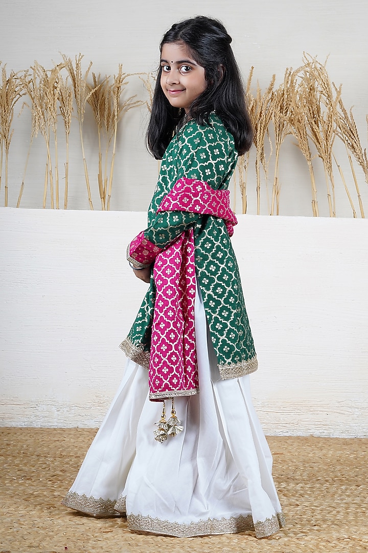 White Cotton Sharara Set For Girls by Mamma Plz at Pernia's Pop Up Shop