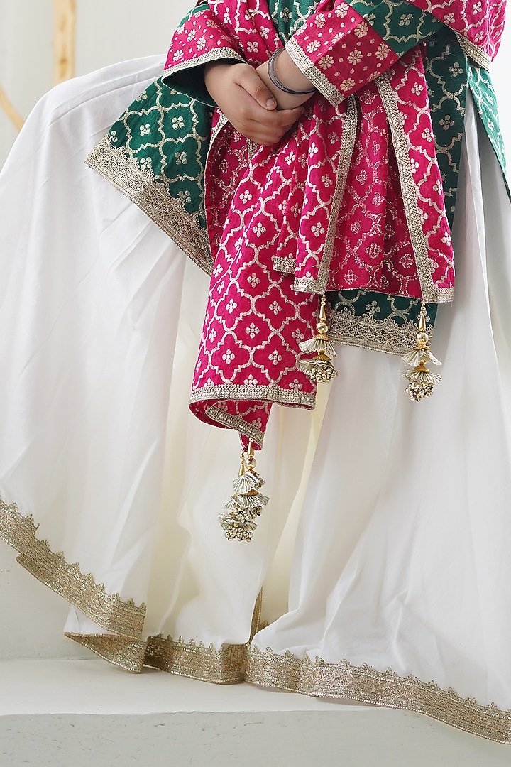 White Cotton Sharara Set For Girls by Mamma Plz at Pernia's Pop Up Shop