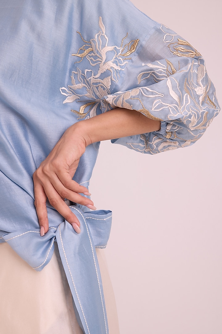 Ivory Chanderi Silk Wide-Leg Pant Set by MADDER MUCH at Pernia's Pop Up Shop