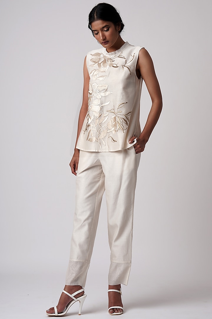 Vanilla Cotton Silk Pant Set by MADDER MUCH at Pernia's Pop Up Shop