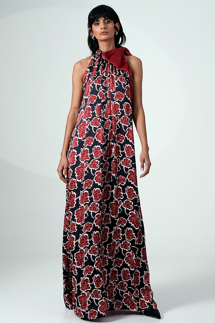 Multi-Colored Modal Satin Maxi Dress by MADDER MUCH at Pernia's Pop Up Shop