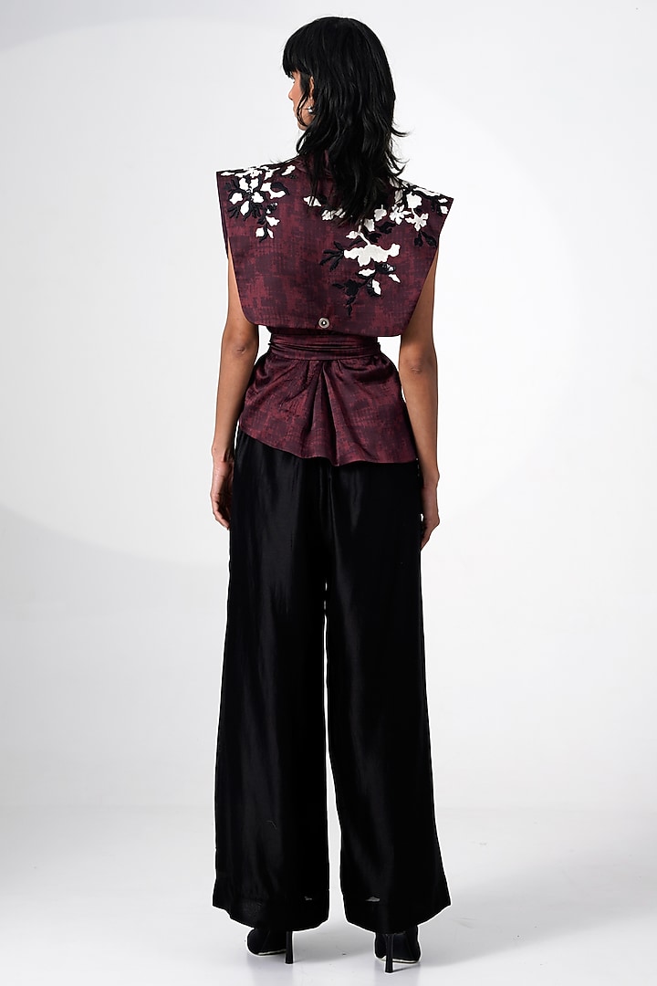 Brown Modal Satin Printed Safari Jacket Set by MADDER MUCH at Pernia's Pop Up Shop