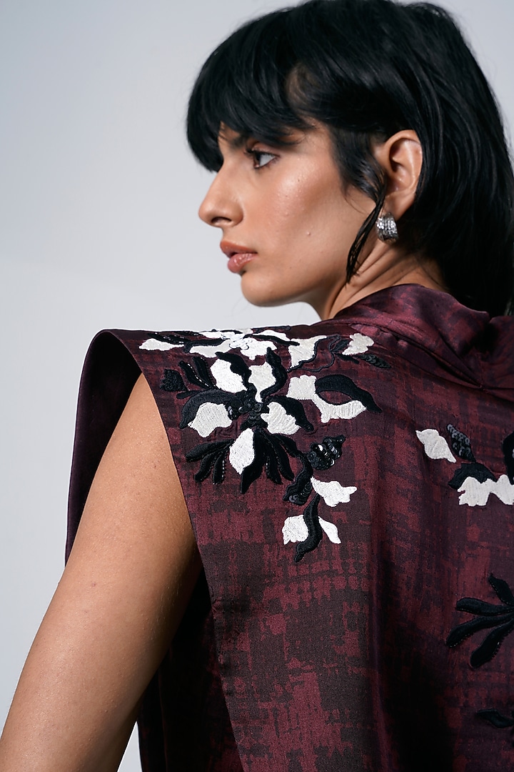 Brown Modal Satin Printed Safari Jacket Set by MADDER MUCH at Pernia's Pop Up Shop