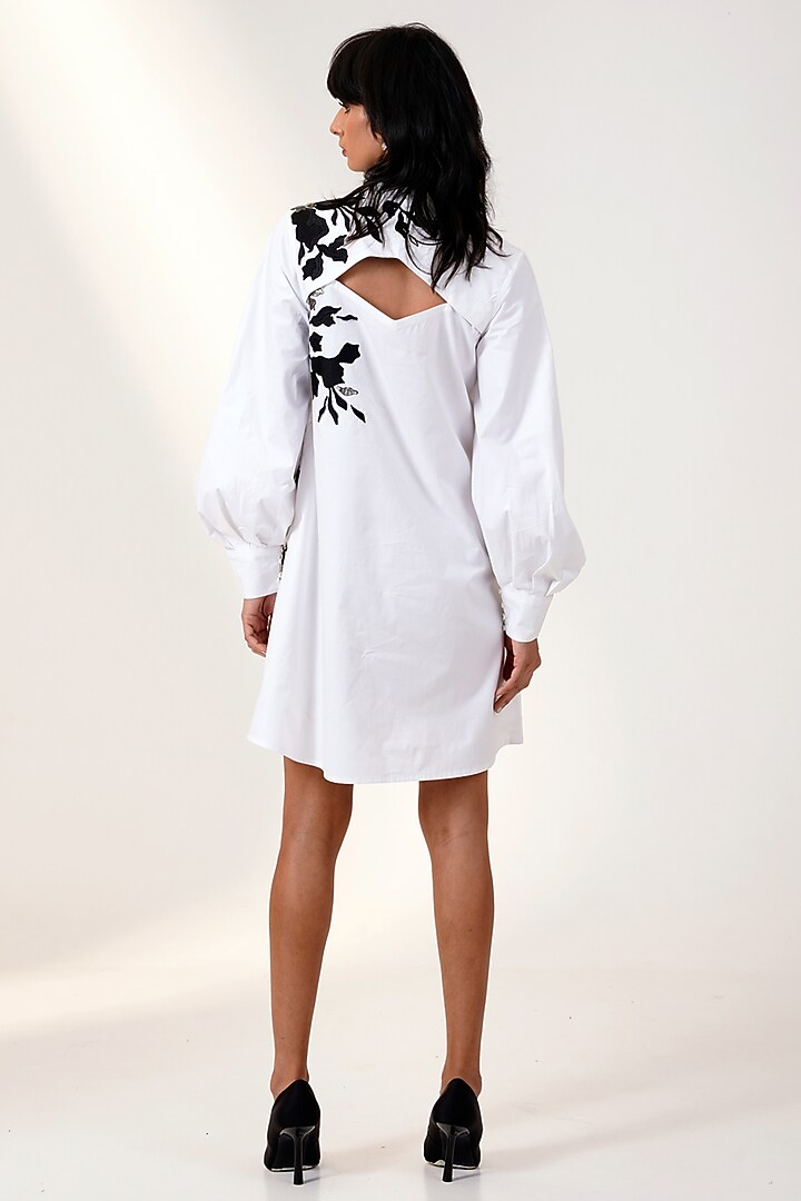 White & Black Poplin Cotton Mini Prism Summer Dress by MADDER MUCH at Pernia's Pop Up Shop