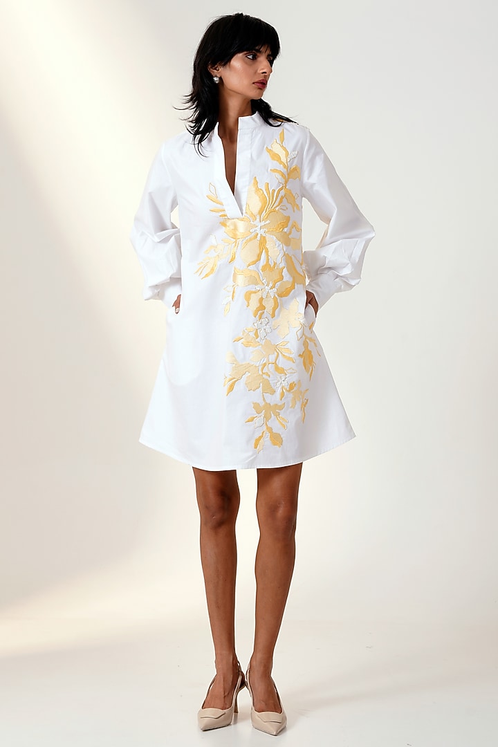 White Poplin Cotton Mini Prism Summer Dress by MADDER MUCH at Pernia's Pop Up Shop
