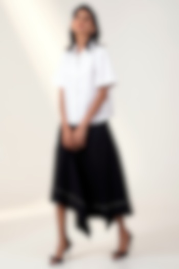 Black Poplin Cotton Midi Skirt Set by MADDER MUCH at Pernia's Pop Up Shop