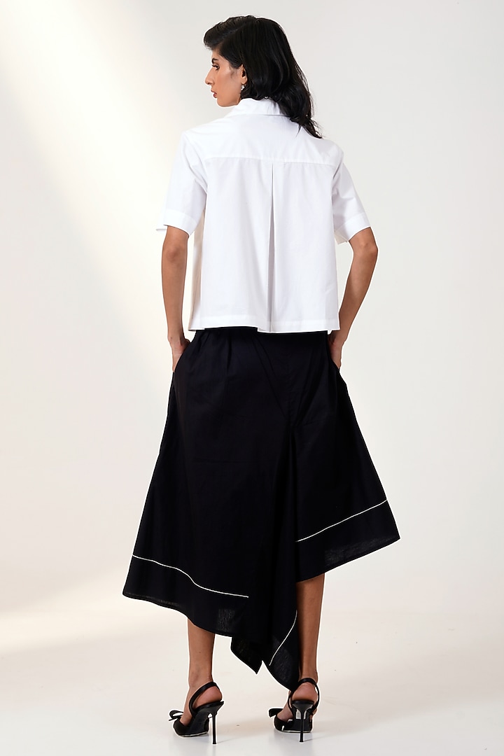 Black Poplin Cotton Midi Skirt Set by MADDER MUCH at Pernia's Pop Up Shop