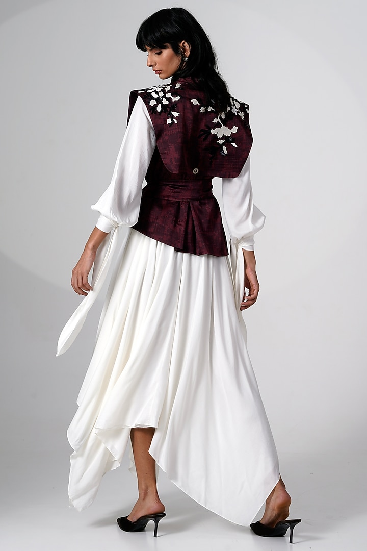 Brown Modal Satin Printed Jacket by MADDER MUCH at Pernia's Pop Up Shop
