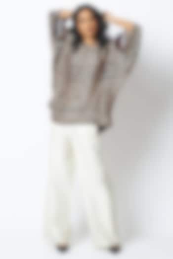 Black Georgette Satin Printed Co-Ord Set by MADDER MUCH at Pernia's Pop Up Shop