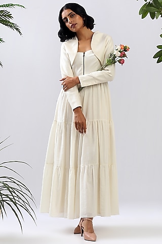 Pearl White Handloom Shrug by MADDER MUCH