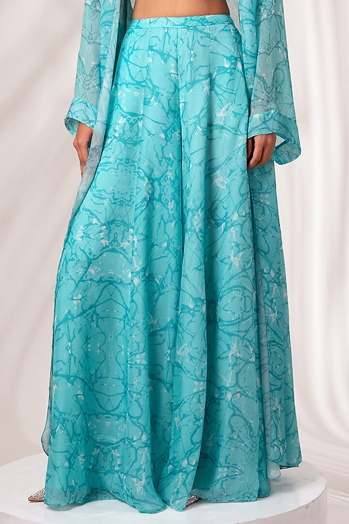 Sea Green Flat Chiffon Printed Skirt Set by MADDER MUCH at Pernia's Pop Up Shop