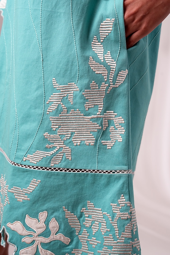 Sea Green Cotton Mini Vacation Dress by MADDER MUCH at Pernia's Pop Up Shop