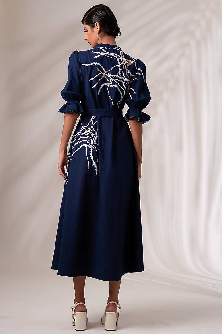 Indigo Cotton Midi Vacation Dress by MADDER MUCH at Pernia's Pop Up Shop