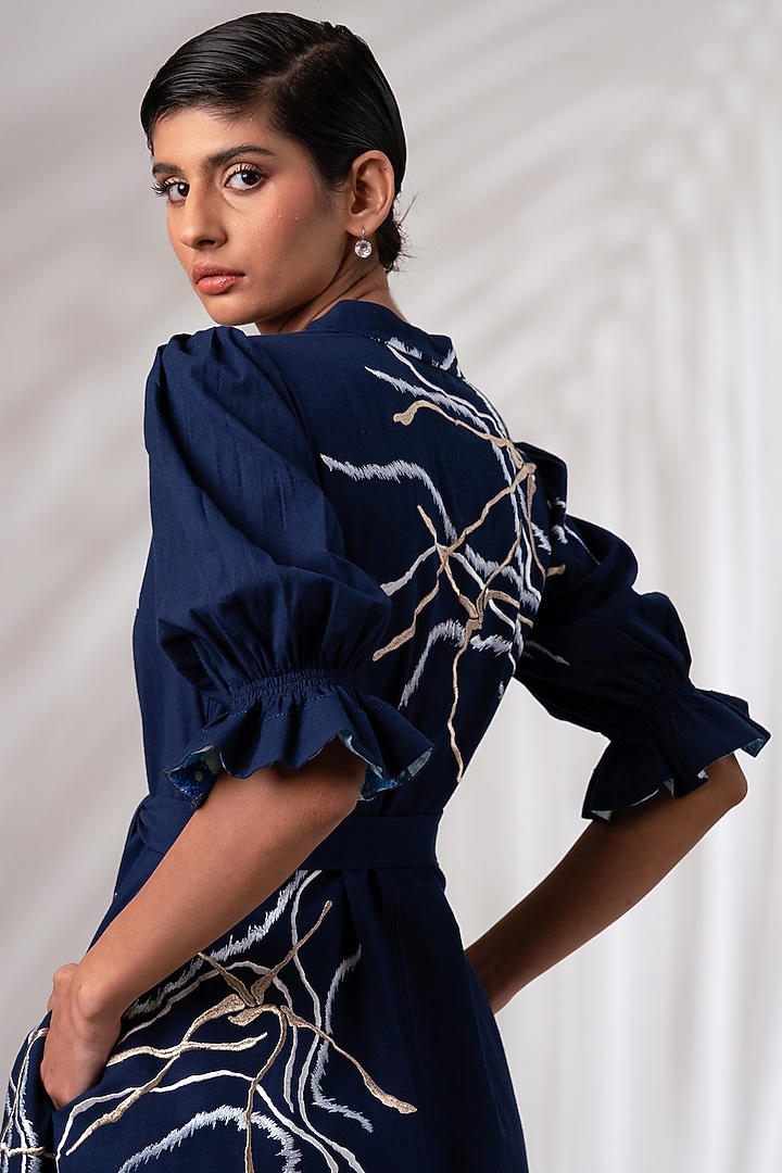 Indigo Cotton Midi Vacation Dress by MADDER MUCH at Pernia's Pop Up Shop