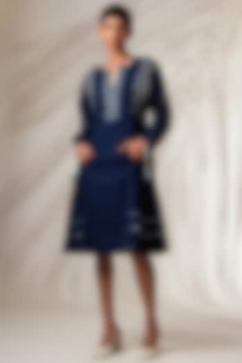 Indigo Cotton Striped Mini Dress by MADDER MUCH