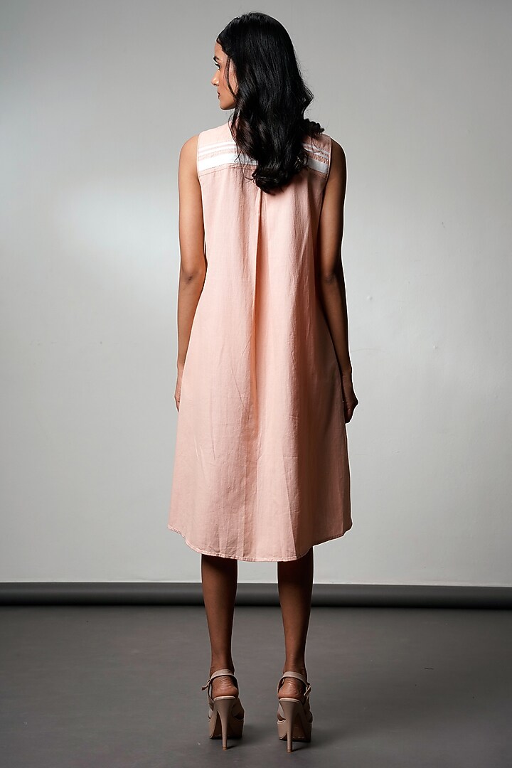 Multi-Colored Handloom Cotton Sculpted Midi Summer Dress by MADDER MUCH at Pernia's Pop Up Shop