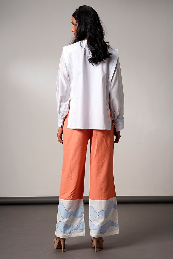 Coral Handloom Cotton Pant Set by MADDER MUCH at Pernia's Pop Up Shop