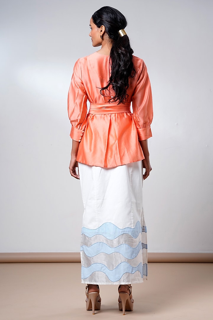 White Handloom Cotton Skirt Set by MADDER MUCH at Pernia's Pop Up Shop
