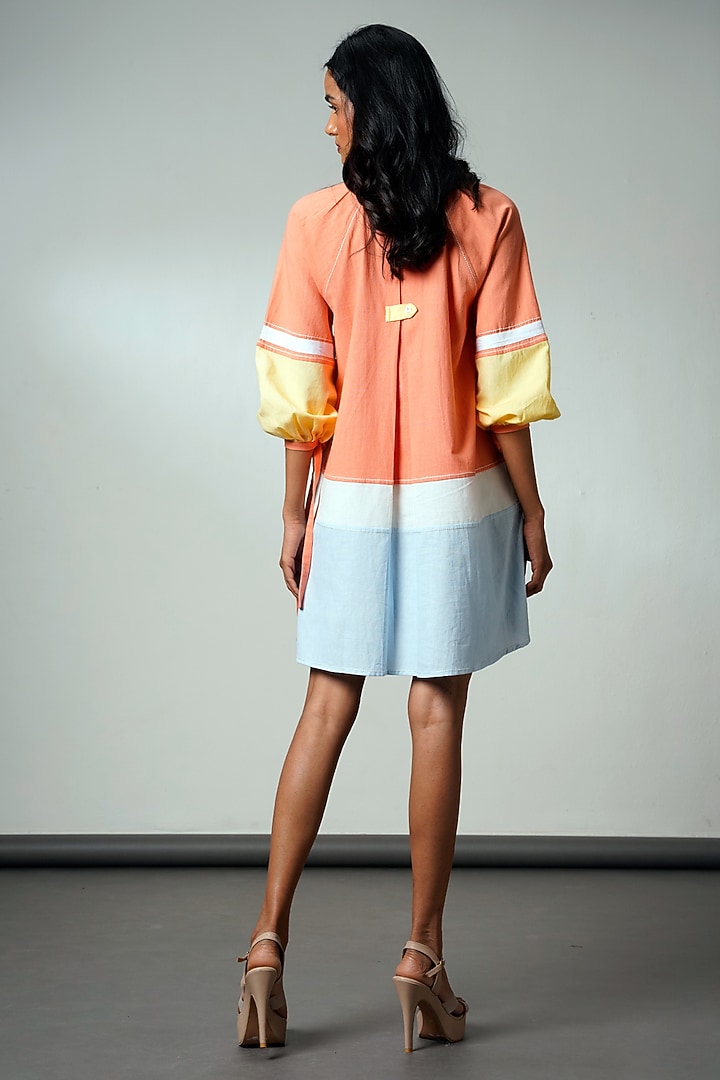 Multi-Colored Handloom Cotton Mini Summer Dress by MADDER MUCH at Pernia's Pop Up Shop