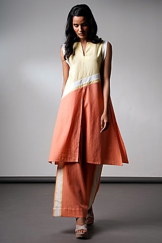 Multi-Colored Handloom Cotton Co-Ord Set by MADDER MUCH