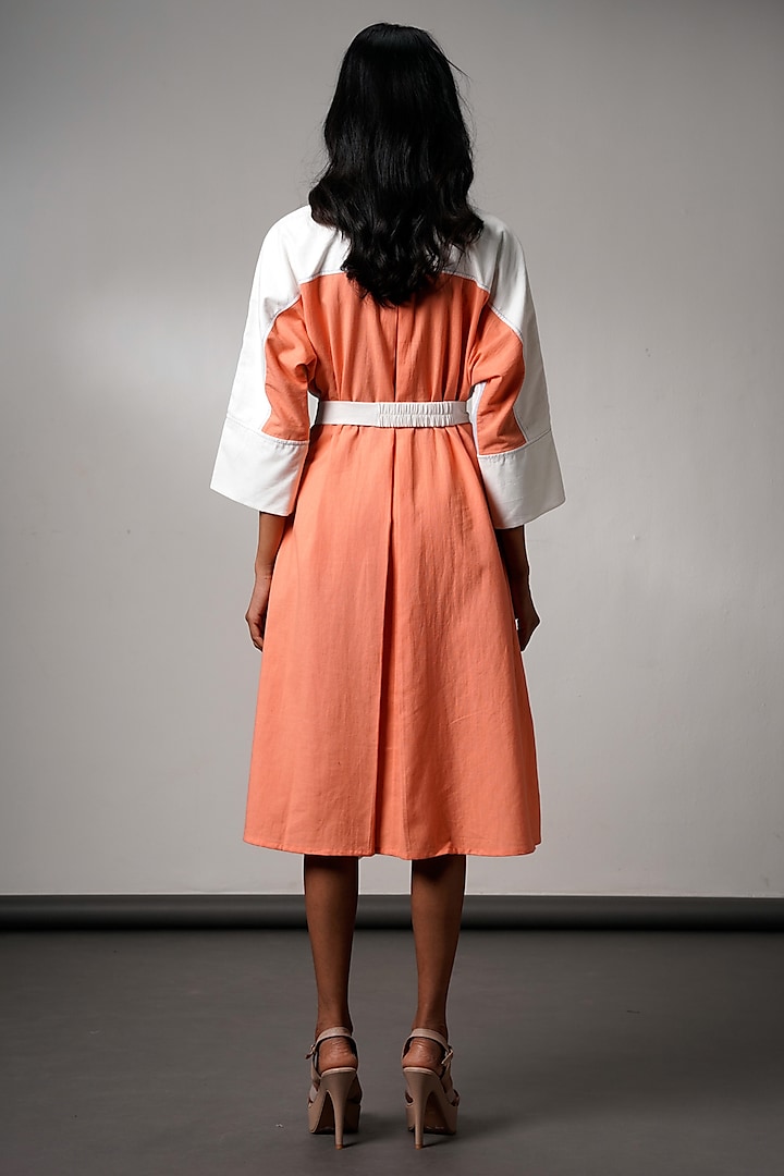 Multi-Colored Handloom Cotton Midi Summer Dress With Belt by MADDER MUCH at Pernia's Pop Up Shop