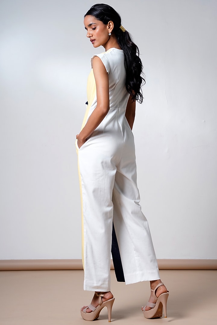 Multi-Colored Handloom Cotton Jumpsuit by MADDER MUCH at Pernia's Pop Up Shop