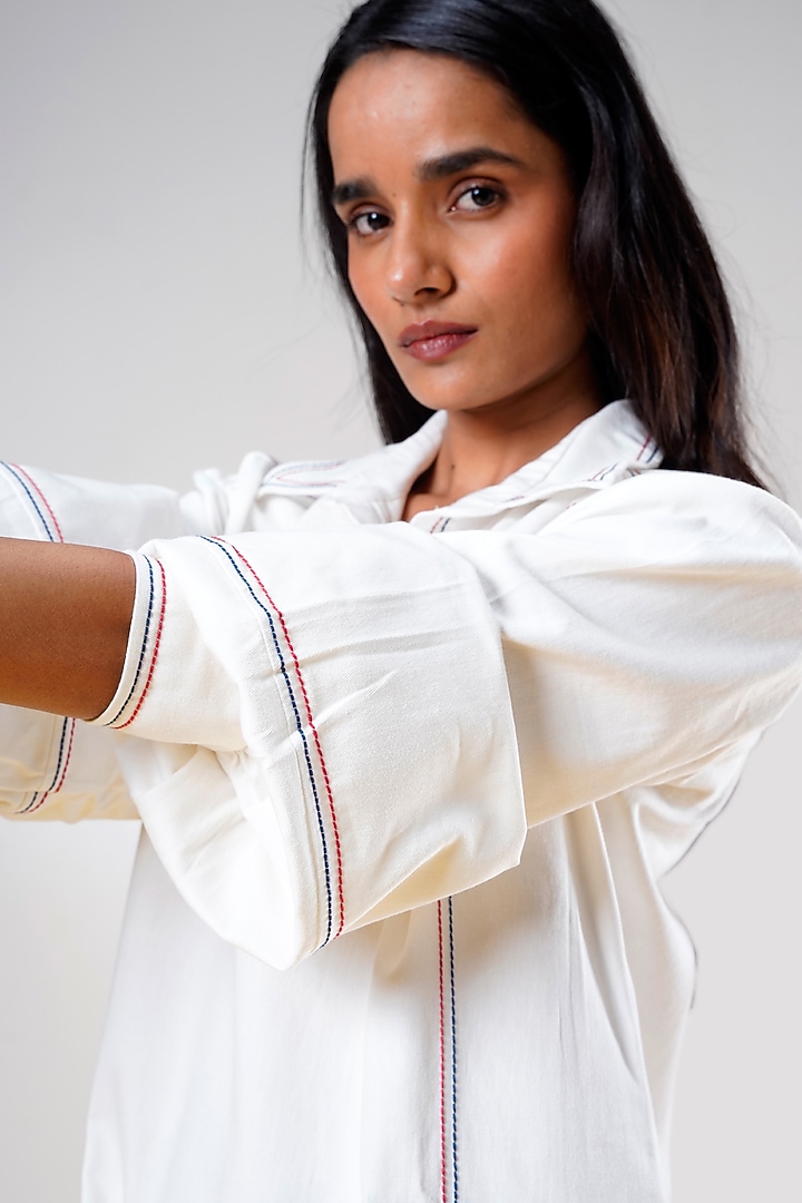 White Handloom Cotton Mini Summer Dress by MADDER MUCH at Pernia's Pop Up Shop