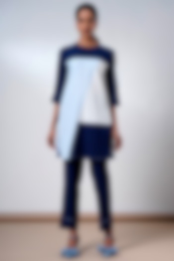 Indigo Blue Handloom Cotton Co-Ord Set by MADDER MUCH at Pernia's Pop Up Shop