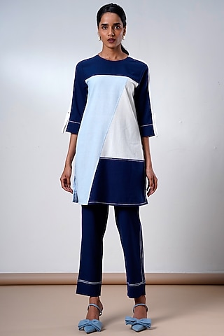 Indigo Blue Handloom Cotton Co-Ord Set by MADDER MUCH