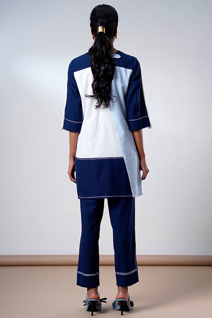 Indigo Blue Handloom Cotton Co-Ord Set by MADDER MUCH at Pernia's Pop Up Shop