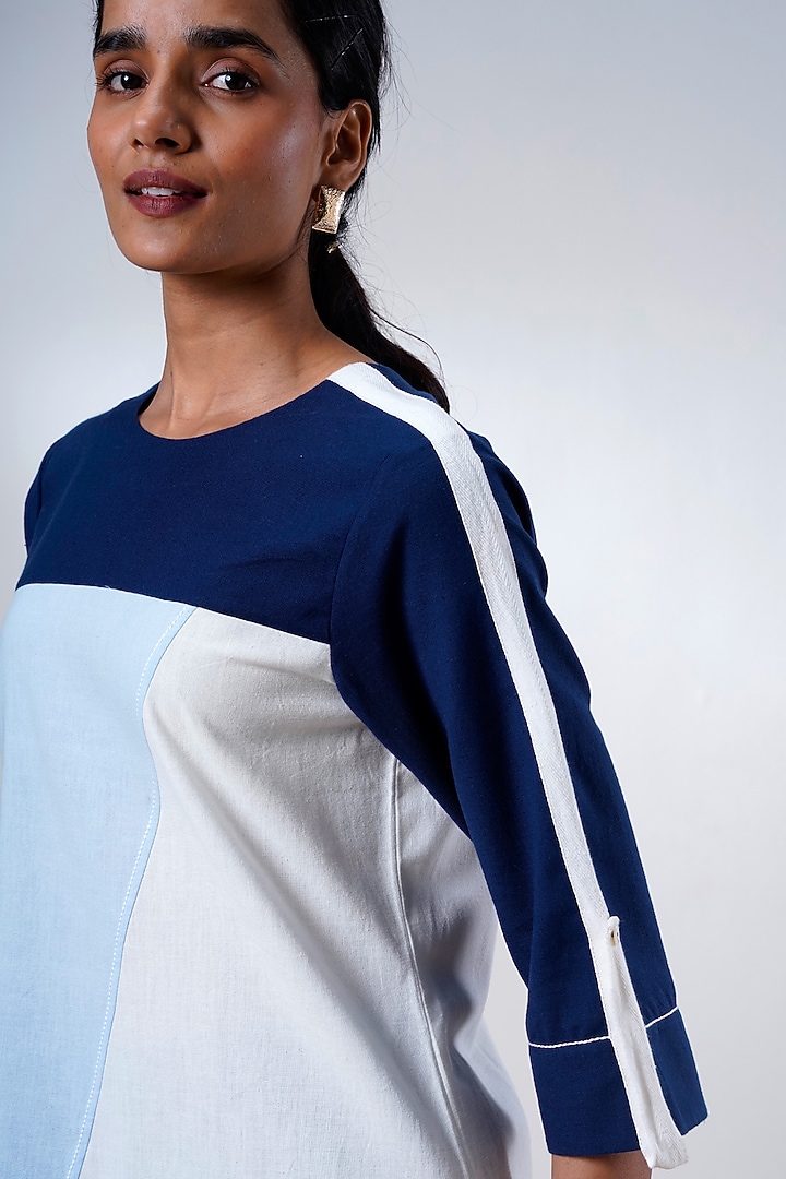 Indigo Blue Handloom Cotton Co-Ord Set by MADDER MUCH at Pernia's Pop Up Shop
