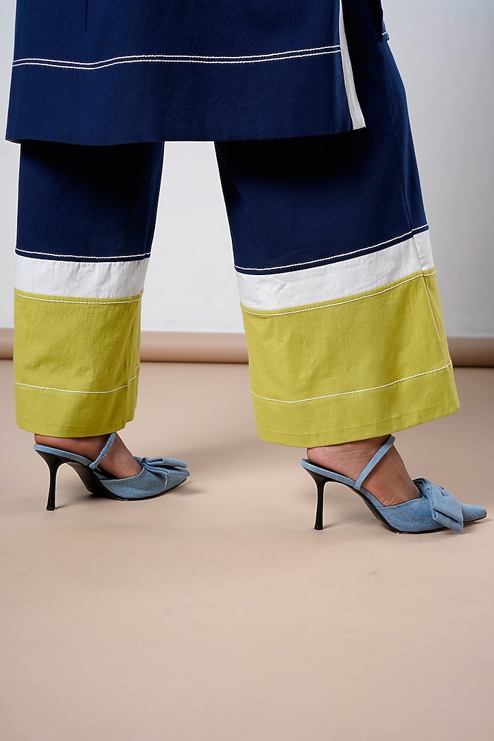 Indigo Blue Handloom Cotton Co-Ord Set by MADDER MUCH at Pernia's Pop Up Shop