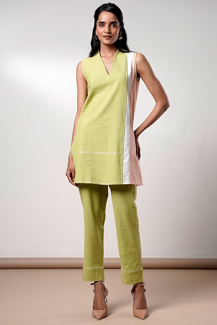 Multi-Colored Handloom Cotton Co-Ord Set by MADDER MUCH at Pernia's Pop Up Shop
