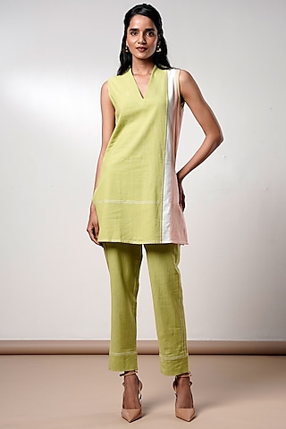 Multi-Colored Handloom Cotton Co-Ord Set by MADDER MUCH