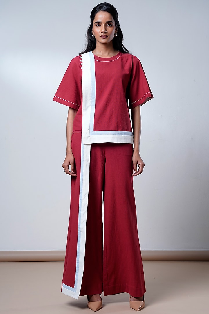 Brick Red Poplin Cotton Co-Ord Set by MADDER MUCH at Pernia's Pop Up Shop