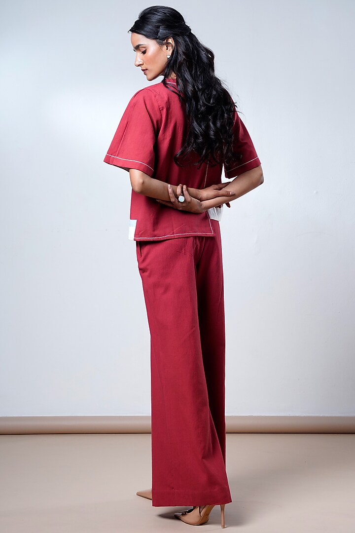 Brick Red Poplin Cotton Co-Ord Set by MADDER MUCH at Pernia's Pop Up Shop