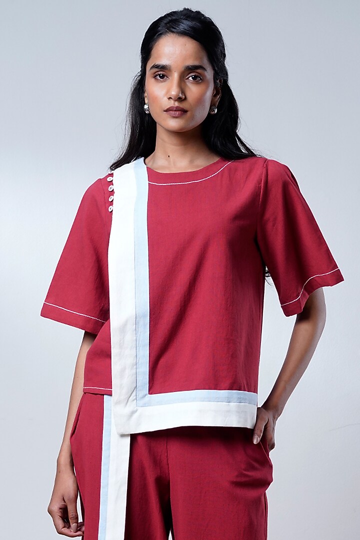Brick Red Poplin Cotton Co-Ord Set by MADDER MUCH at Pernia's Pop Up Shop