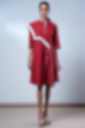 Brick Red Poplin Cotton Mini Summer Dress by MADDER MUCH at Pernia's Pop Up Shop