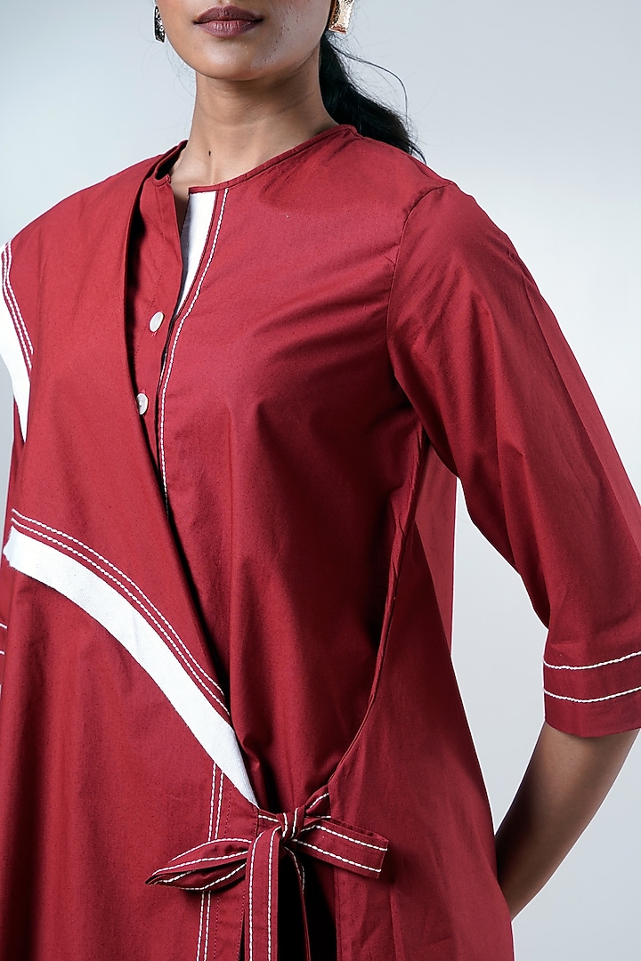 Brick Red Poplin Cotton Mini Summer Dress by MADDER MUCH at Pernia's Pop Up Shop