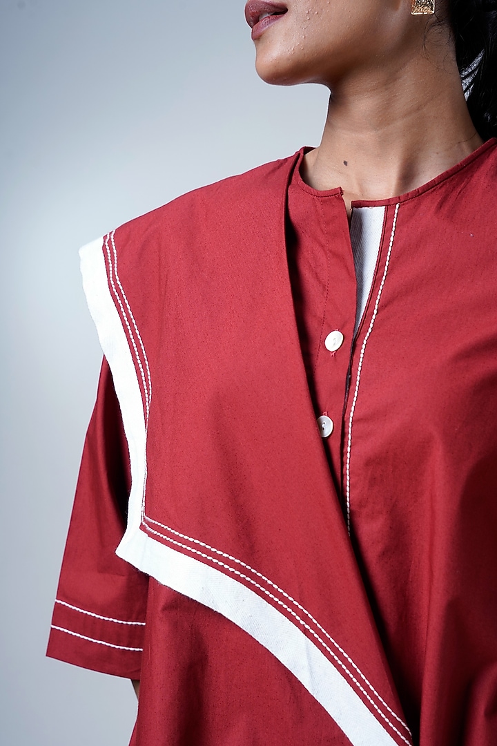 Brick Red Poplin Cotton Mini Summer Dress by MADDER MUCH at Pernia's Pop Up Shop