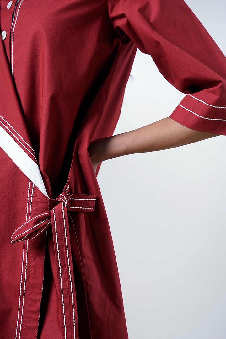 Brick Red Poplin Cotton Mini Summer Dress by MADDER MUCH at Pernia's Pop Up Shop