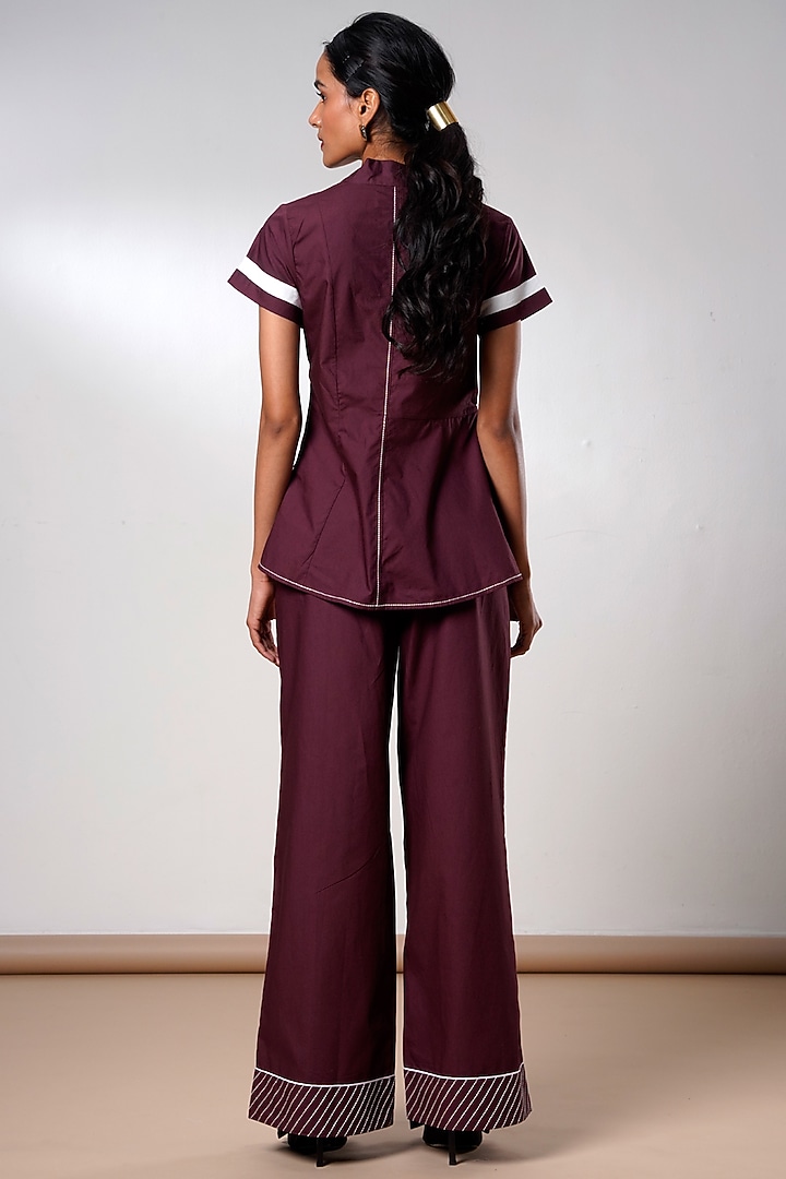 Brown Poplin Cotton Wrap Blazer Set by MADDER MUCH at Pernia's Pop Up Shop