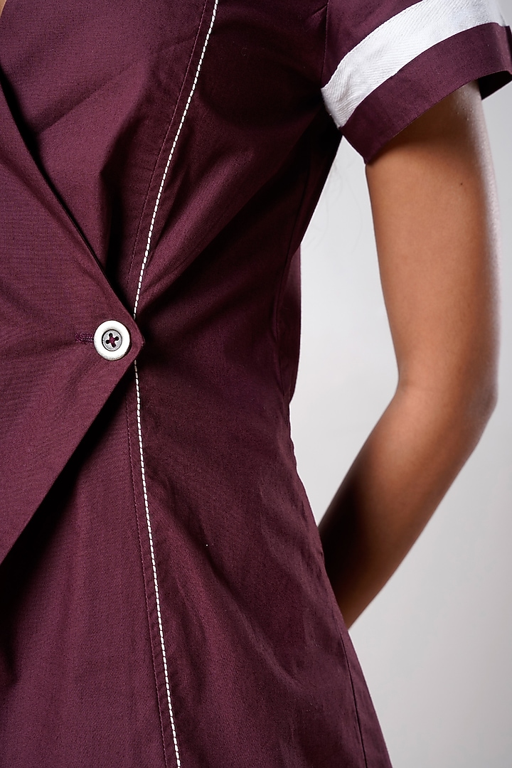 Brown Poplin Cotton Wrap Blazer Set by MADDER MUCH at Pernia's Pop Up Shop