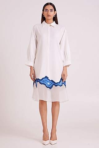 Ivory Handloom Cotton Dress by MADDER MUCH