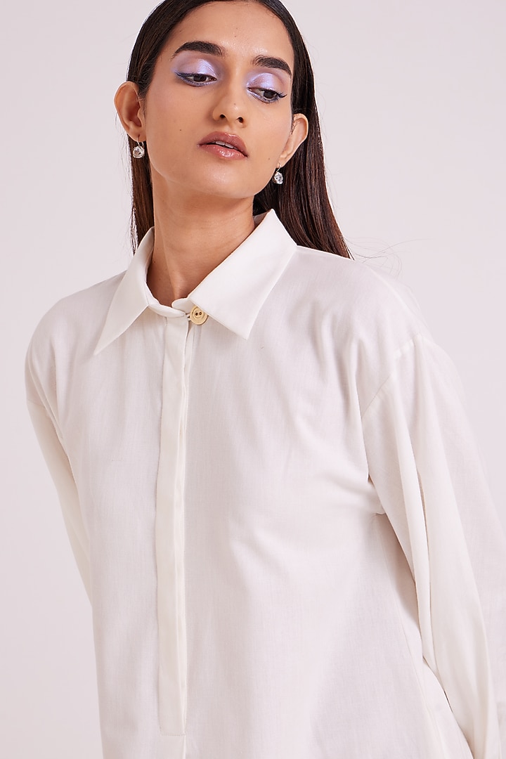 Ivory Handloom Cotton Vacation Dress by MADDER MUCH at Pernia's Pop Up Shop